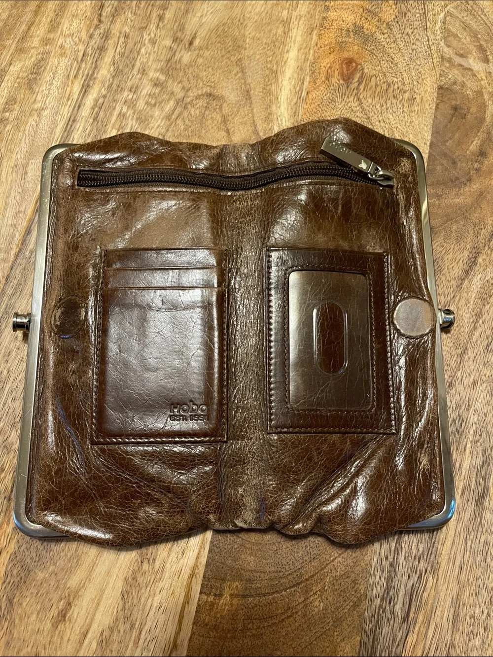 Hobo Lauren Brown Leather Clutch Wallet